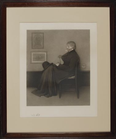 Lot #583 James Abbott McNeill Whistler: Engraving of a Whistler work bearing his unique butterfly signature - Image 1