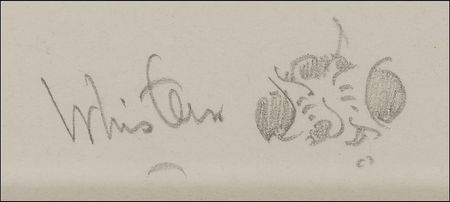 Lot #583 James Abbott McNeill Whistler: Engraving of a Whistler work bearing his unique butterfly signature - Image 2