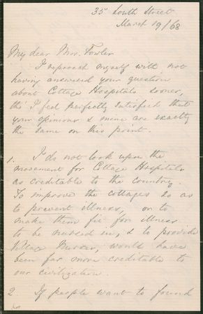 Lot #254 Florence Nightingale: ?The Mortality rate of the Brompton Consumptive Hospital has been anything but satisfactory? - Image 1