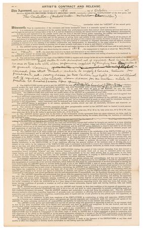 Lot #1034 Charles Ringling: Uncommon Ringling Bros. contract signed by Charles - Image 1