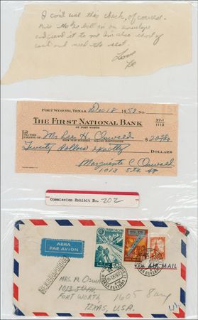 Lot #257 Lee Harvey Oswald: Warren Commission Exhibit N0. 202 - Image 1
