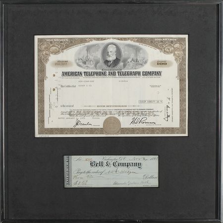 Lot #155 Alexander Graham Bell: The father of the telephone cuts a company check - Image 1