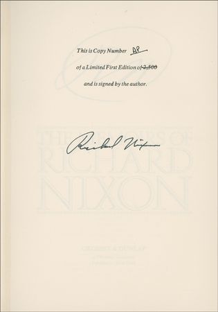 Lot #92 Richard Nixon Book - Image 1
