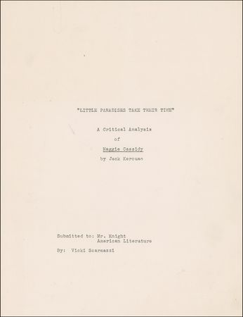 Lot #532 Jack Kerouac: Tongue in cheek, Kerouac grades a term paper on Maggie Cassidy - Image 2