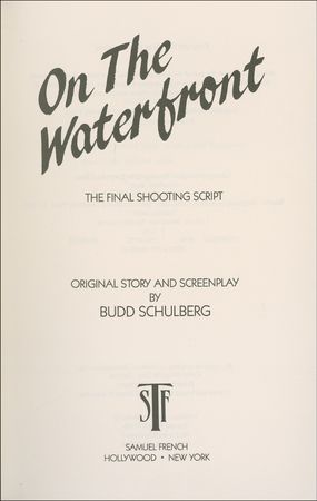 Lot #1016 On The Waterfront: Kazan and Schulberg Book - Image 2