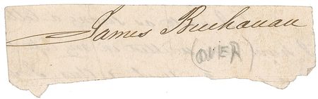 Lot #9 James Buchanan Signature