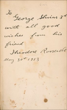 Lot #130 Theodore Roosevelt: Roosevelt signs his Winning of the West six-volume set for a friend - Image 1