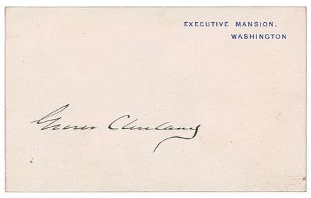 Lot #23 Grover Cleveland White House Card