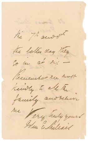 Lot #543 John Everett Millais Handwritten Letter Signed - Image 2