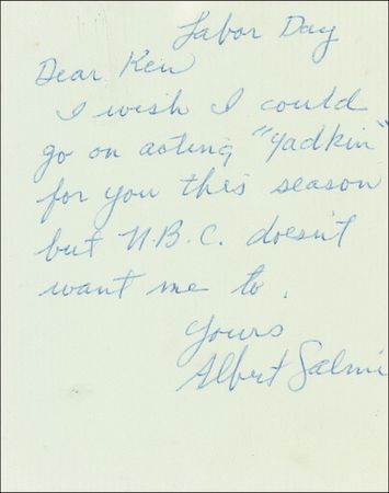 Lot #1046 Albert Salmi - Image 2