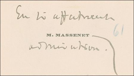 Lot #683 Jules Massenet Handwritten Letter Signed - Image 3