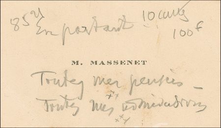 Lot #683 Jules Massenet Handwritten Letter Signed - Image 4