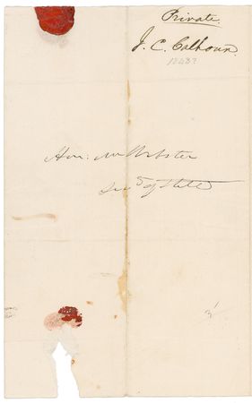Lot #164 John C. Calhoun: Arranging a meeting with Daniel Webster - Image 2