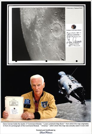 Lot #410 Gene Cernan Apollo 17 Flown Lunar Map - Image 1