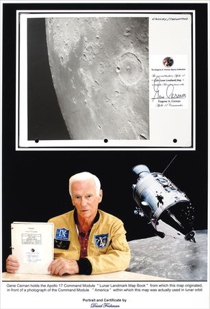 Lot #410 Gene Cernan Apollo 17 Flown Lunar Map - Image 2