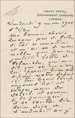 Lot #556 Claude Monet: In the midst of his House of Parliament series Monet finds himself distracted by a tragic fire?and by thoughts of his garden - Image 1