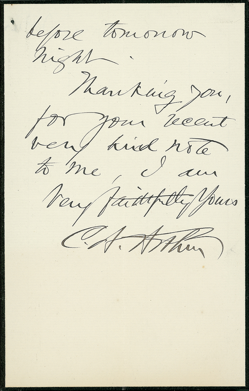 Lot 3 Chester A. Arthur: Breakfast with the onetime prosecutor of Lincoln conspirator John Surratt