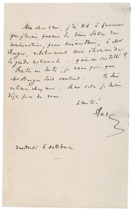 Lot 665 Daniel F. Auber Handwritten Letter Signed