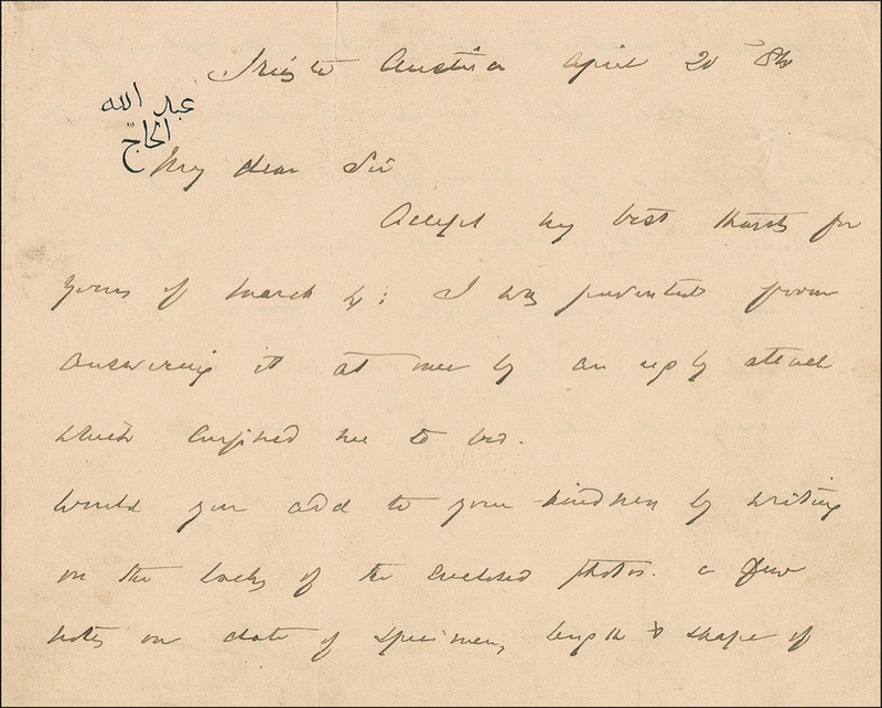 Lot 195 Richard Francis Burton: The English translator of ?The Arabian Nights? looks for more ancient tales of swordsman and legends