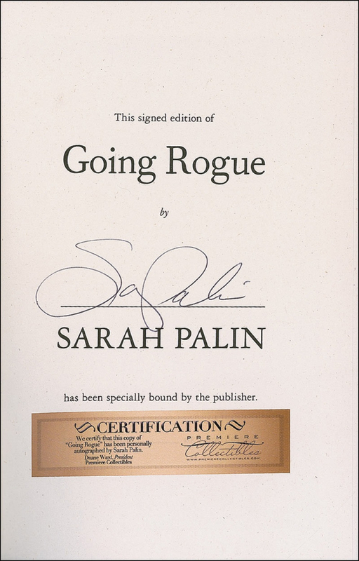 Lot 292 Sarah Palin Book