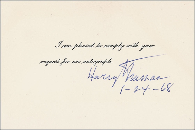Lot 162 Harry S. Truman Signature