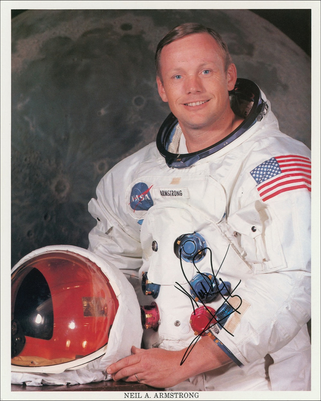 Lot 441 Neil Armstrong: Exceptional uninscribed photo of the first man on the moon