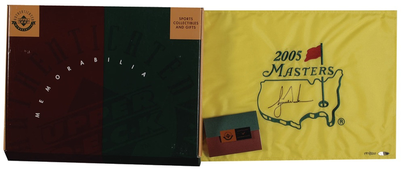 Lot 1329 Tiger Woods: Upper Deck certified Woods Masters flag