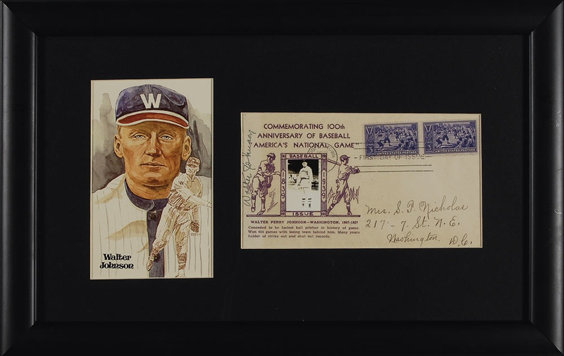 Lot 1236 Walter Johnson First Day Cover