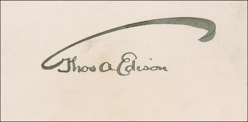 Lot 237 Thomas Edison Signature