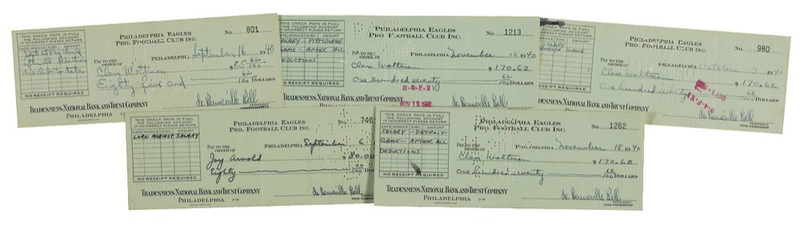Lot 1161 Bert Bell Checks