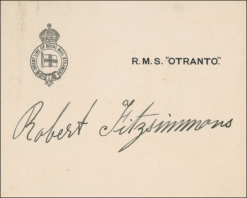 Lot 1211 Bob Fitzsimmons: Boxing?s first three-division champion