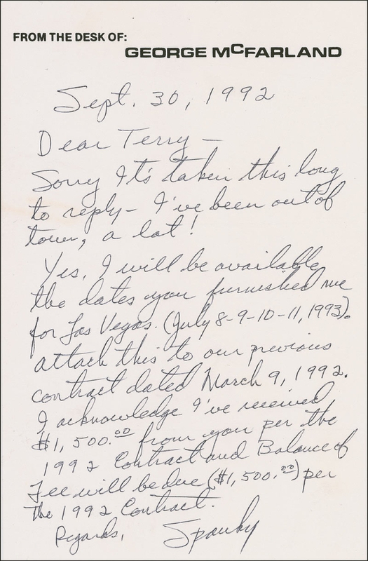Lot 1061 Our Gang: Spanky McFarland Handwritten Letter Signed