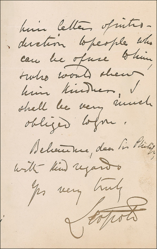 Lot 305 Leopold Saxe-Coburg Handwritten Letter Signed