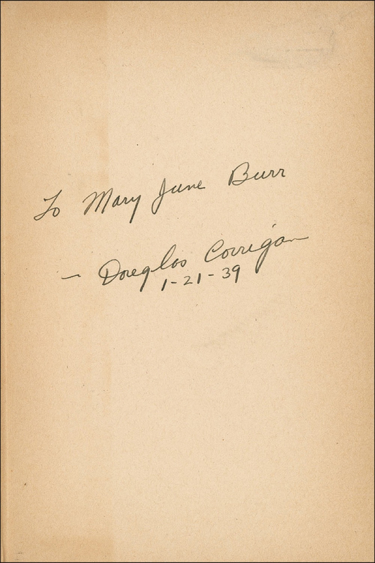 Lot 453 Douglas ?Wrong Way? Corrigan Book