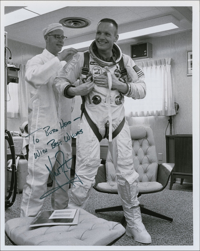 Lot 442 Neil Armstrong: A giddy Armstrong before the hair-raising Gemini 8 mission