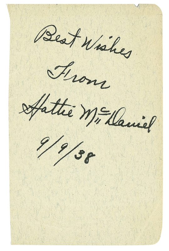 Lot 956 Gone with the Wind: Hattie McDaniel Signature