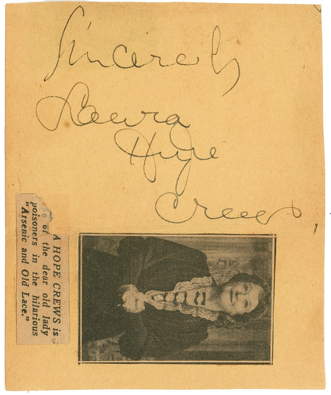 Lot 952 Gone with the Wind: Laura Hope Crews Signature