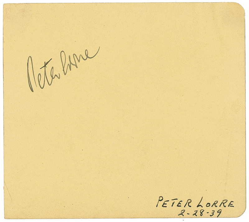 Lot 904 Casablanca: Peter Lorre Signature