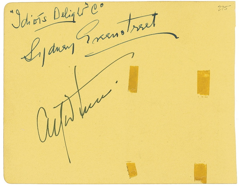 Lot 903 Casablanca: Sydney Greenstreet Signature