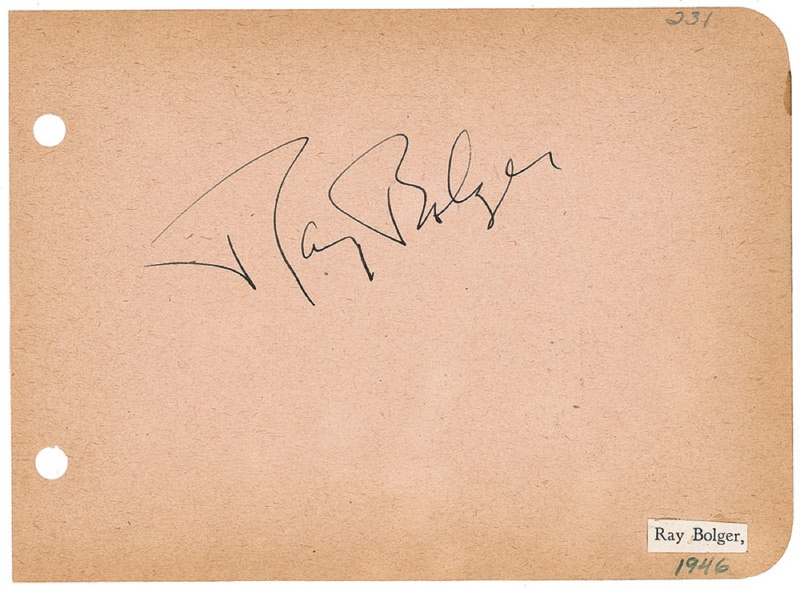Lot 1128 Wizard of Oz: Ray Bolger Signature