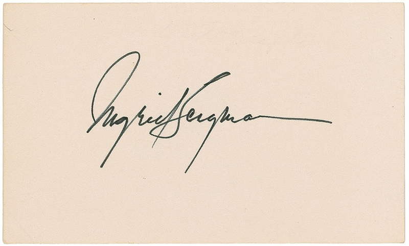 Lot 901 Casablanca: Ingrid Bergman Signature