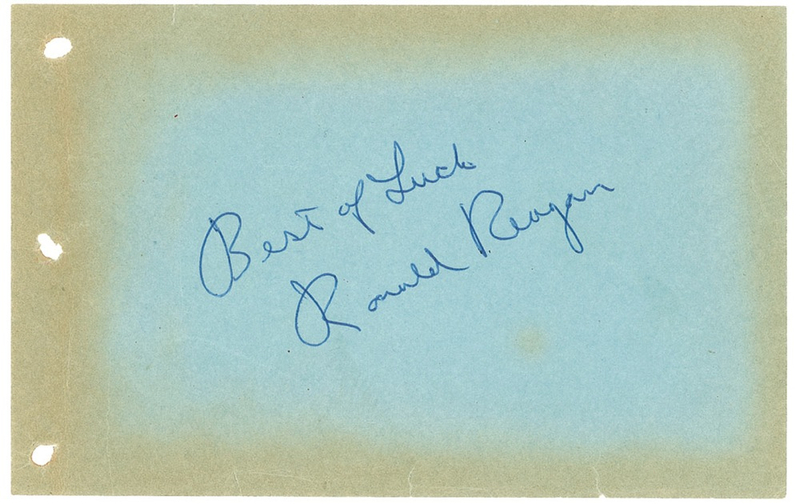 Lot 123 Ronald Reagan Signature