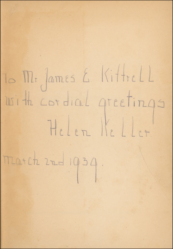 Lot 271 Helen Keller Book