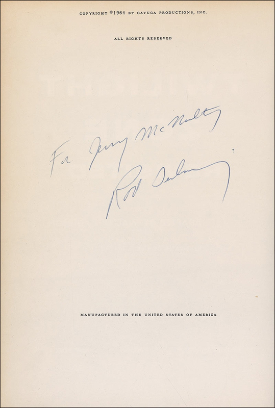 Lot 1091 Rod Serling Book