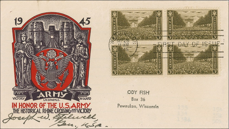 Lot 411 Joseph Stillwell First Day Cover
