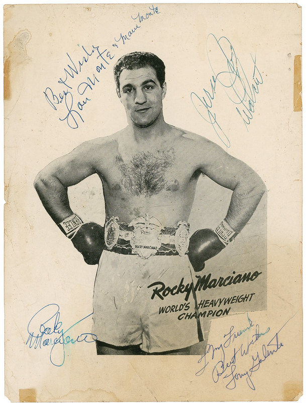 Lot 1262 Rocky Marciano, Tony Galento and Jersey Joe Walcott: ?The Rock,? ?Jersey Joe,? and ?Two Ton?