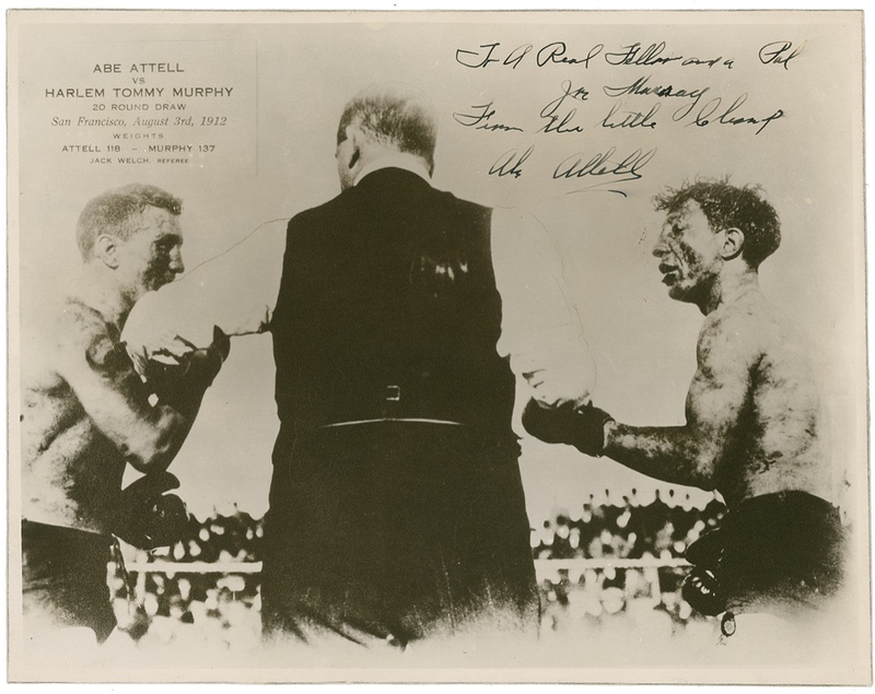 Lot 1150 Abe Attell: The ?Little Champ,? bloody and brutalized