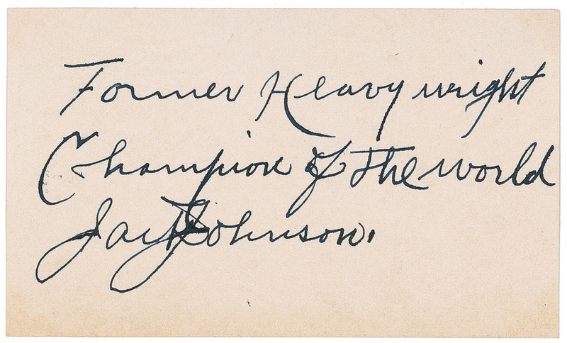 Lot 1232 Jack Johnson: The ?Galveston Giant? signs as former champ