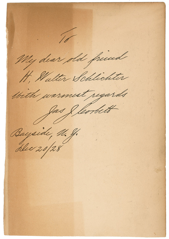 Lot 1179 James J. Corbett Signature