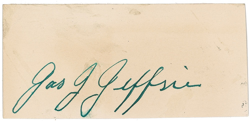 Lot 1230 James J. Jeffries Signature